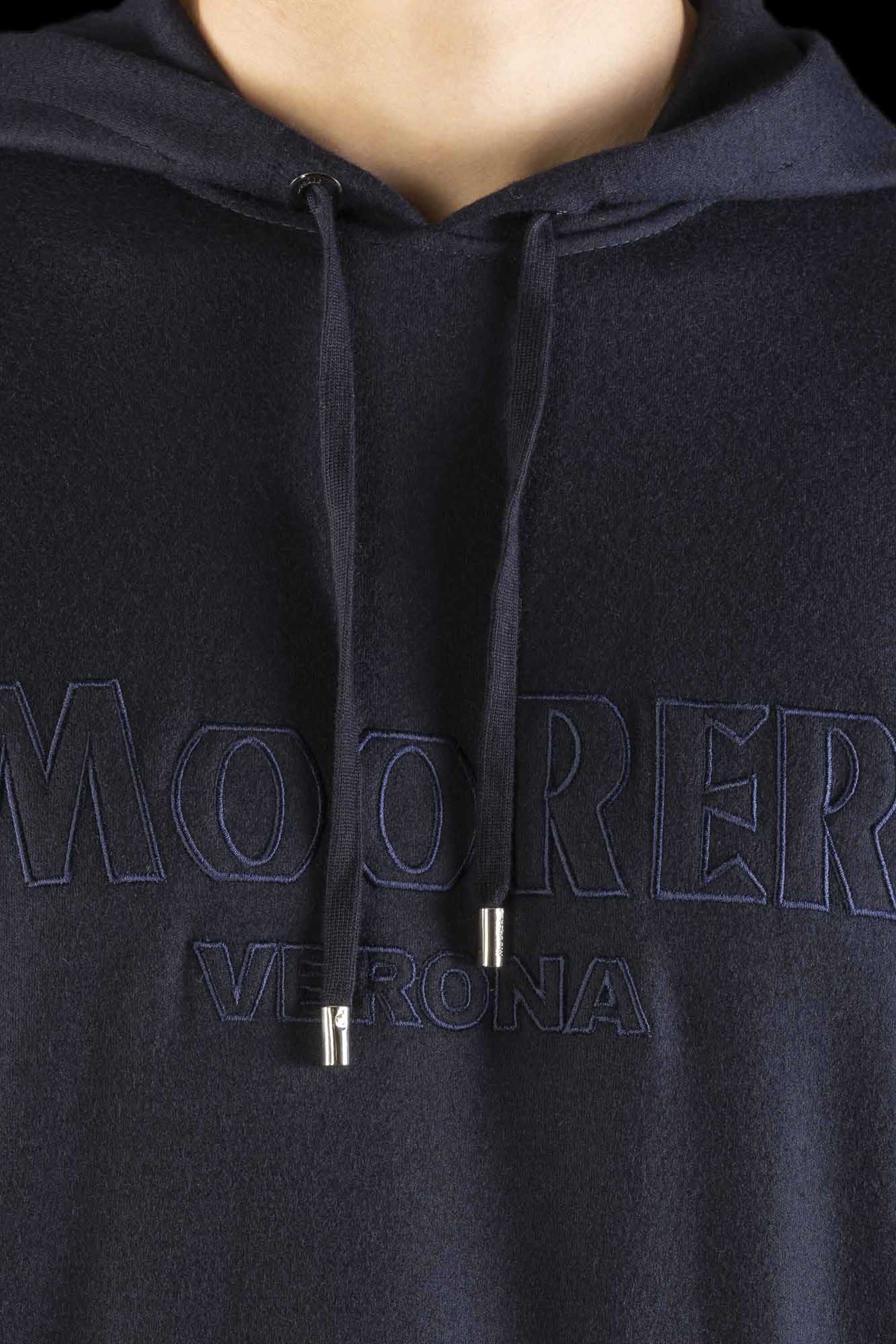 Moorer embroidered-logo hoodie - Blue