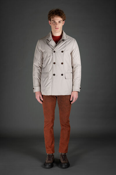 Single-Breasted Reversible Technical Cotton Coat - Luxury Grey