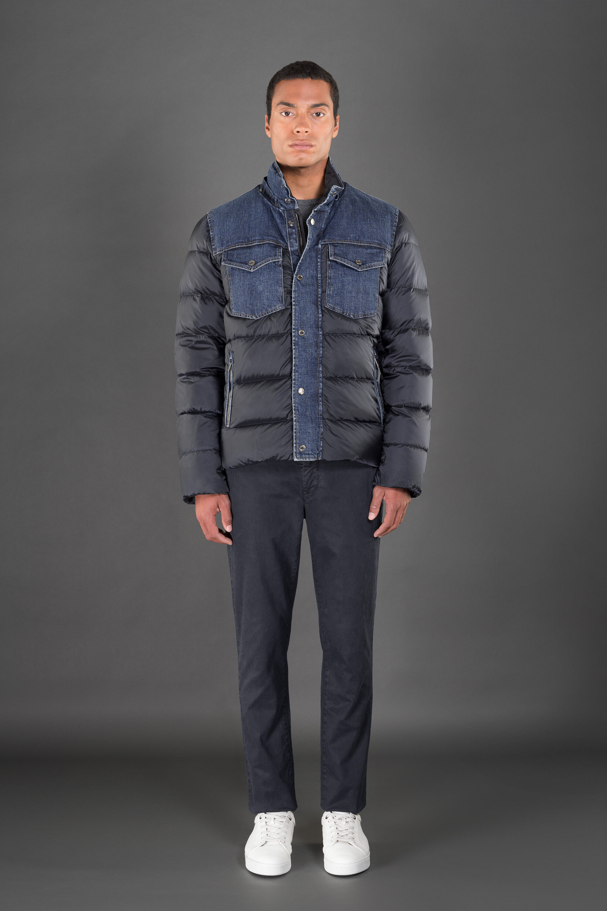 TEVE-104S in BLU: Luxury Italian Bombers for Men | MooRER®